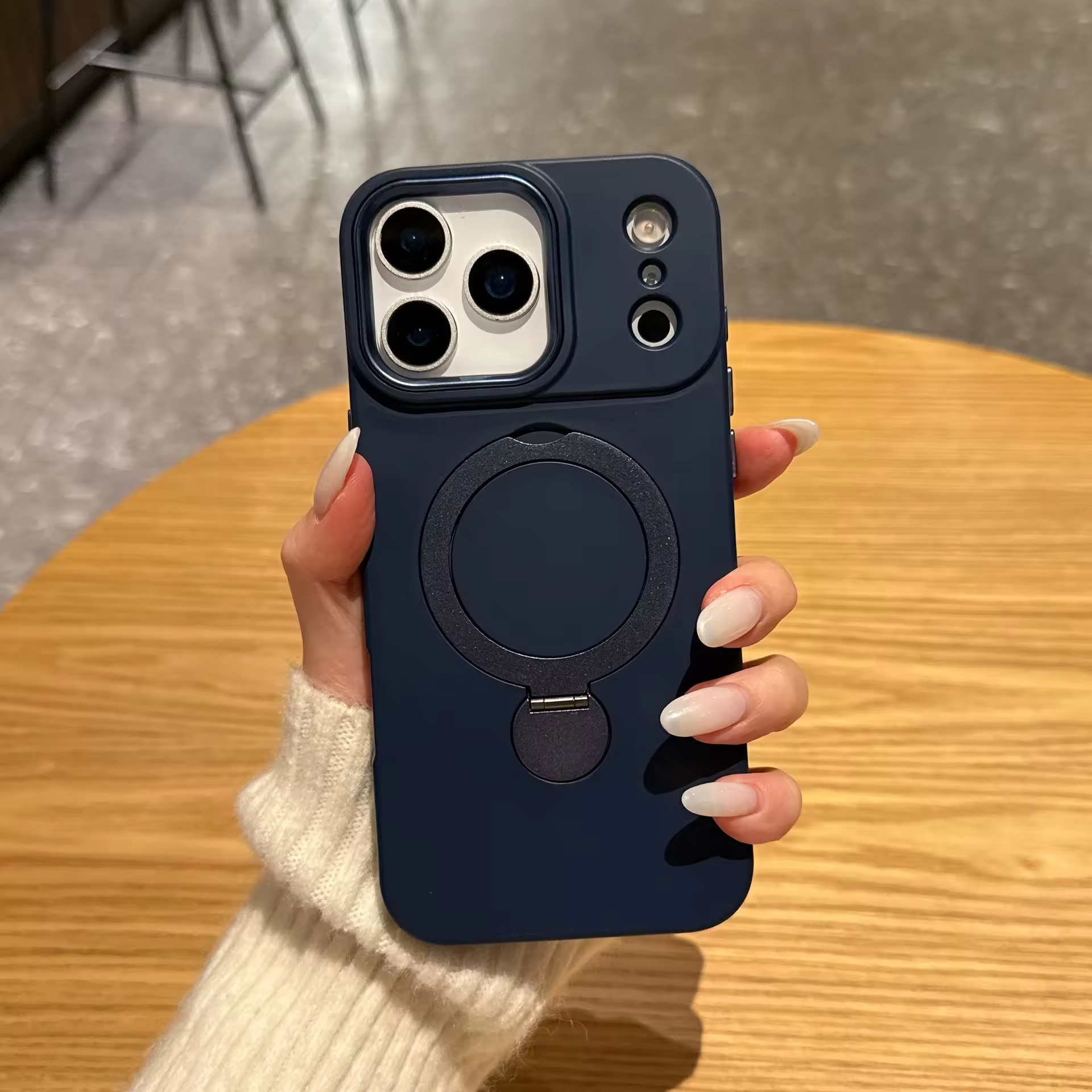 iPhone 17E/16E (Blue) Plain Liquid 360-MagStand Case 36101 - image 1