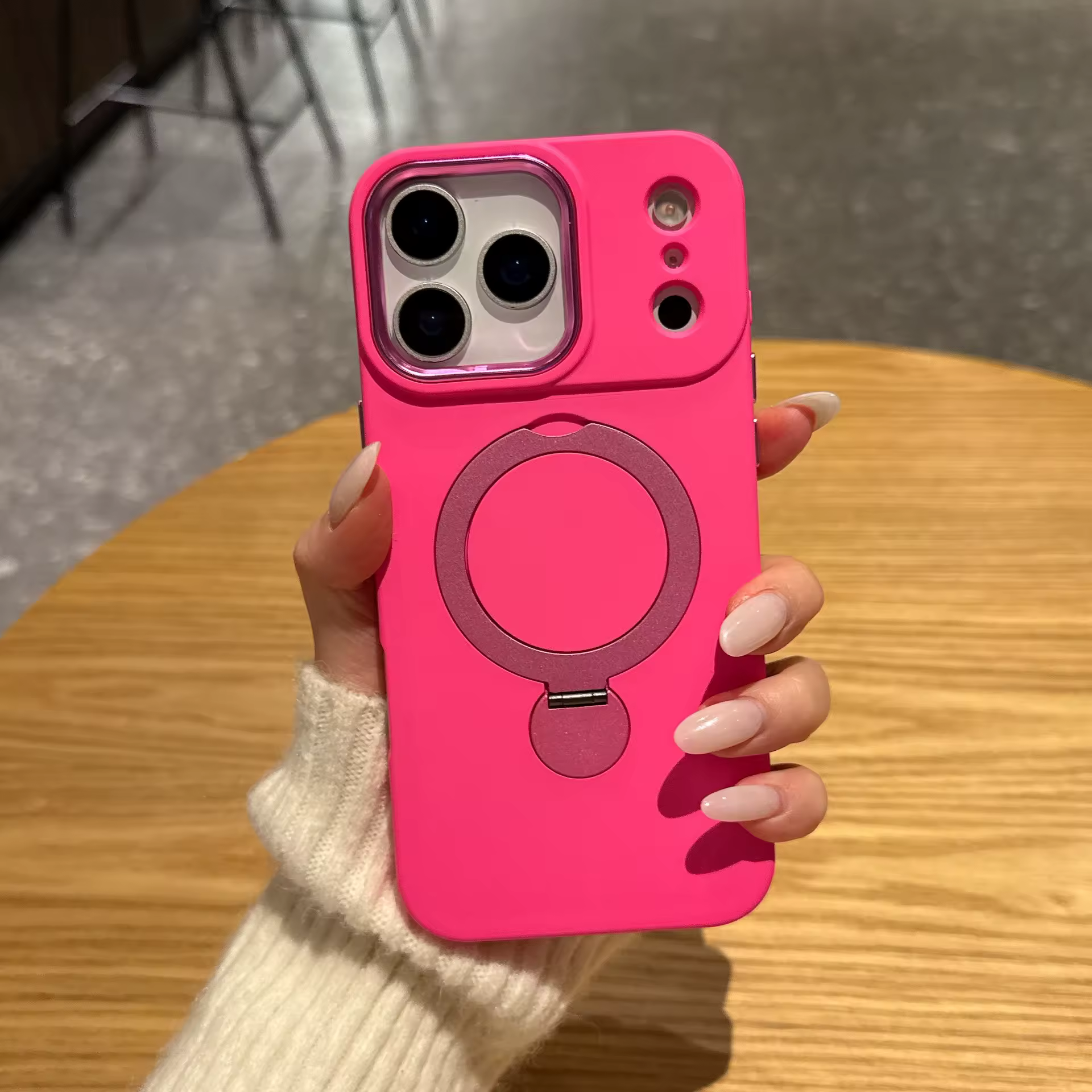Samsung A16 (Hot-Pink) Plain Liquid 360-MagStand Case 36110 - image 1