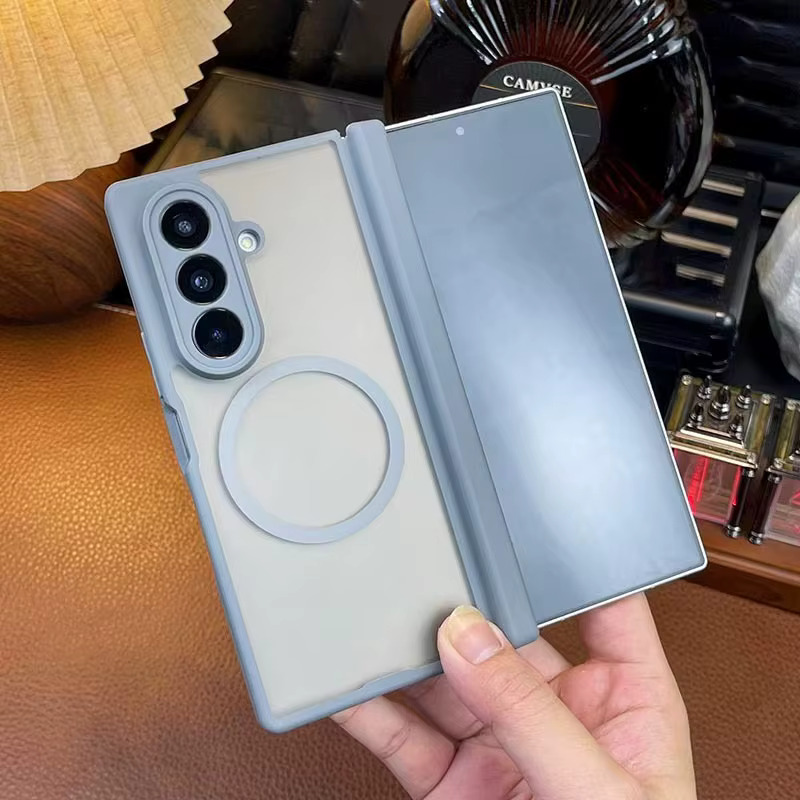 Samsung Z Fold 5 Matte Back-Side Case With Hinge - Gray 35663 - image 1