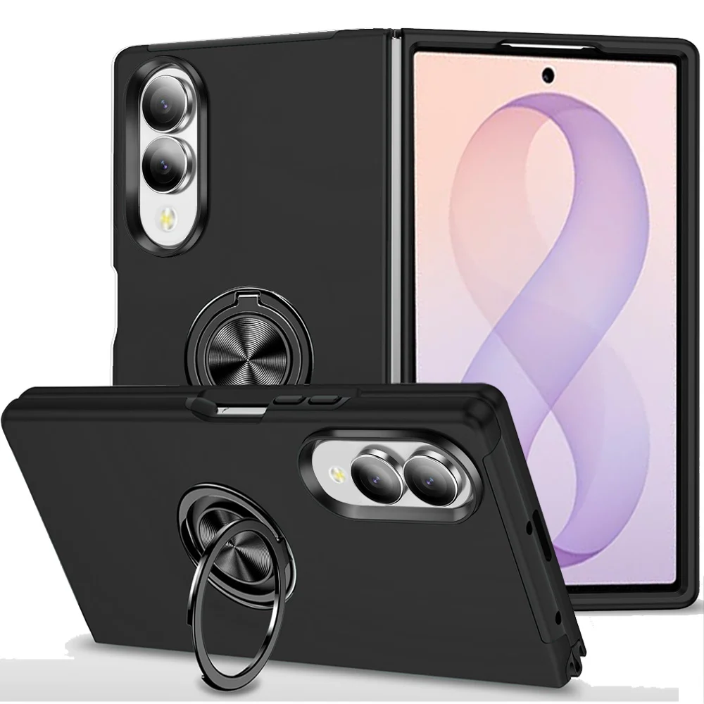 Samsung Z Fold 8 CHIEF Oil Painted Magnetic Ring Stand Hybrid Case Cover - Black 37149 - image 1