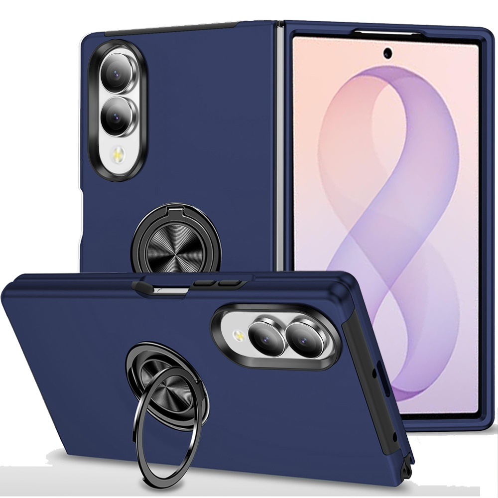 Samsung Z Fold 8 CHIEF Oil Painted Magnetic Ring Stand Hybrid Case Cover - Dark Blue 37150 - image 1