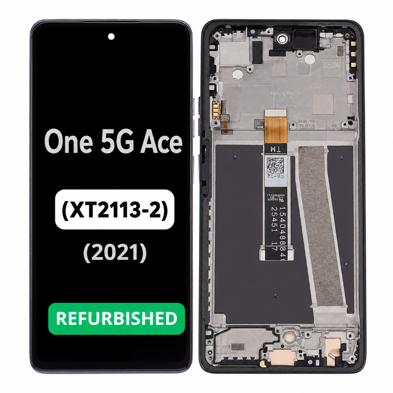 Moto One 5G Ace 2021 (XT2113-2) - Refurbished LCD Assembly With Frame (Volcanic Gray) 37235 - image 1