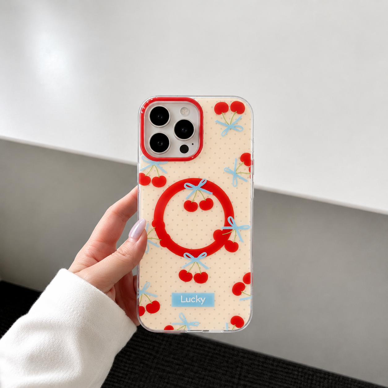 iPhone 12 Pro Max/13 Pro Max Original Design Flat Magnetic Case - Cherry 35861 - image 1