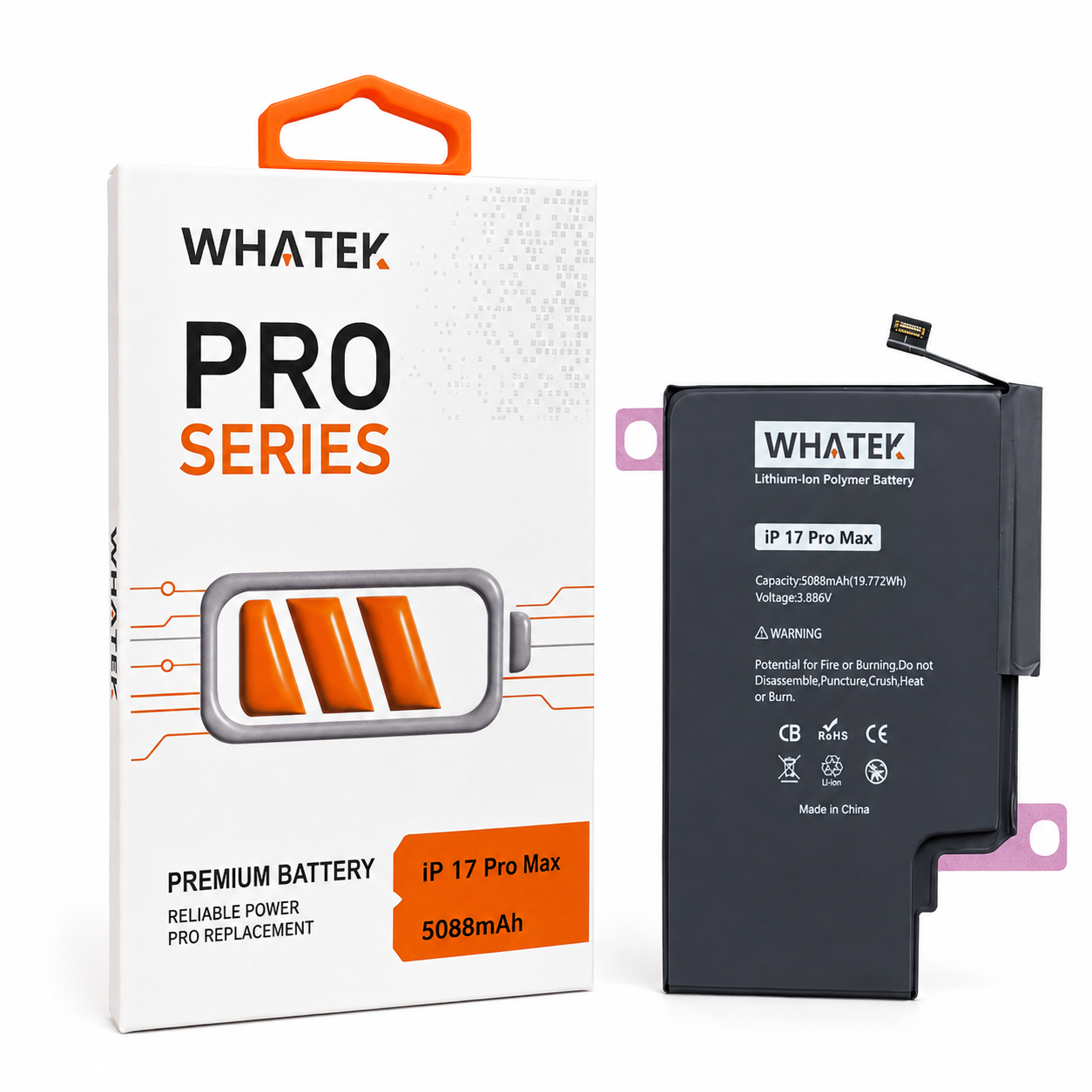 iPhone 17 Pro Max - Whatek Pro-Series Battery (5088mAh) 37229 - image 1