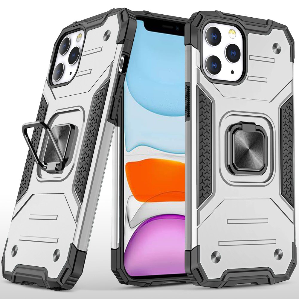 Samsung S20 FE 5G Robust Magnetic Kickstand Hybrid Case Cover | Silver 37492 - image 1