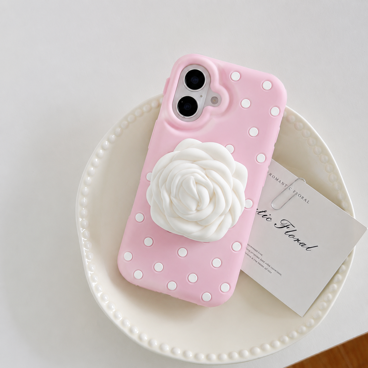 iPhone 16 Plus/16 Pro Max Dot Rose Silicone Case - Pink 36440 - image 1