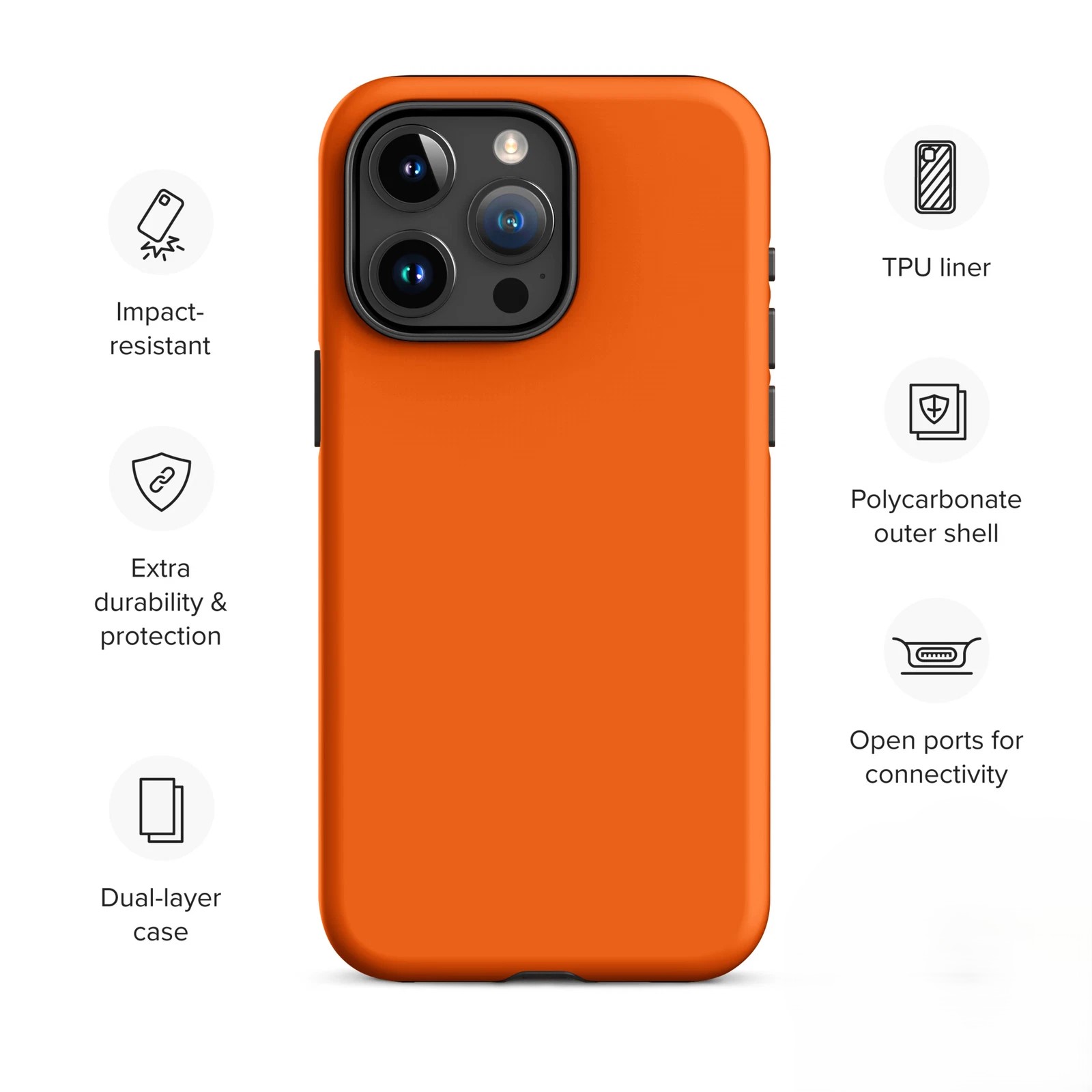 iPhone 14 Pro Pro Defender Case With Clip | Orange (Polybag Packing) 37554 - image 1