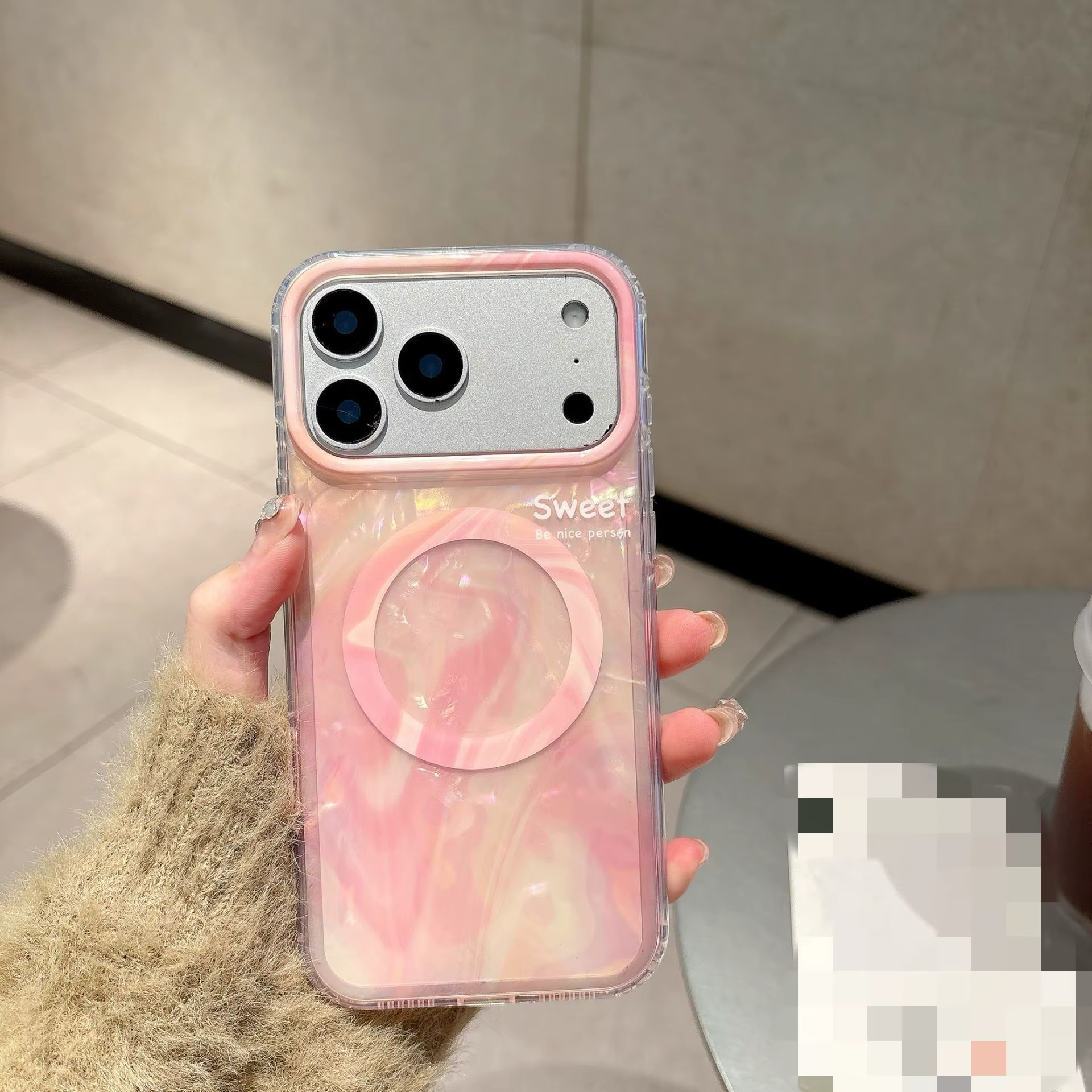 iPhone 13/14/15 Shell IMD Magnetic Case - Pink 36711 - image 1