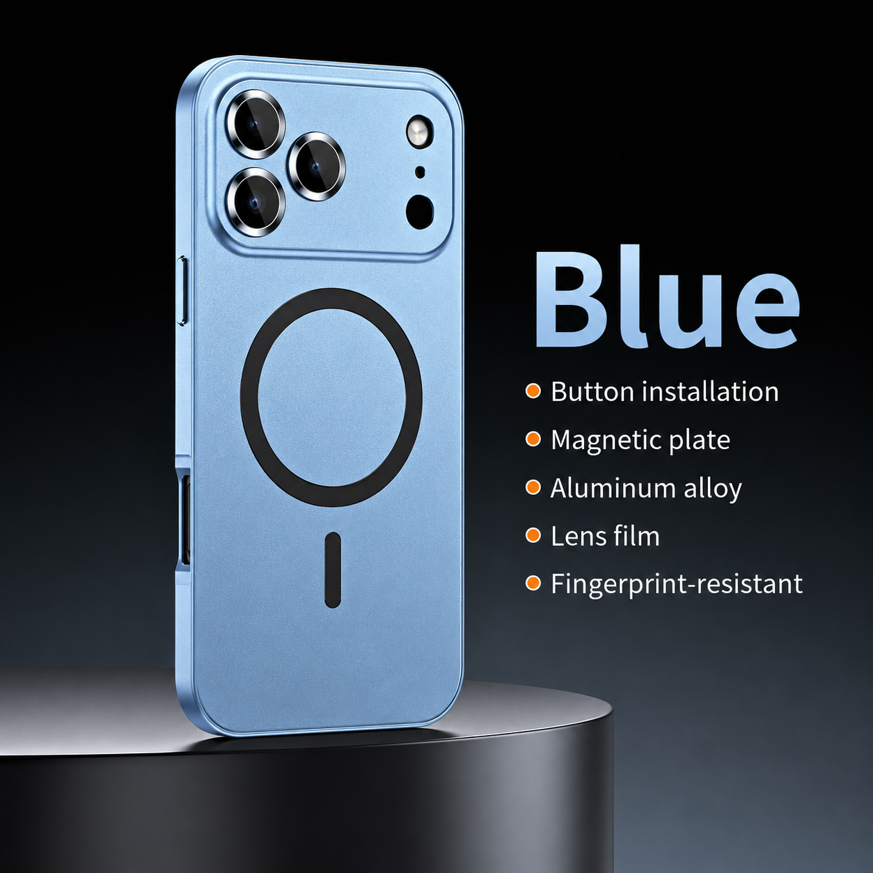 iPhone 13 Pro Max Snap-on Metal Frame Case - Light blue 35921 - image 1