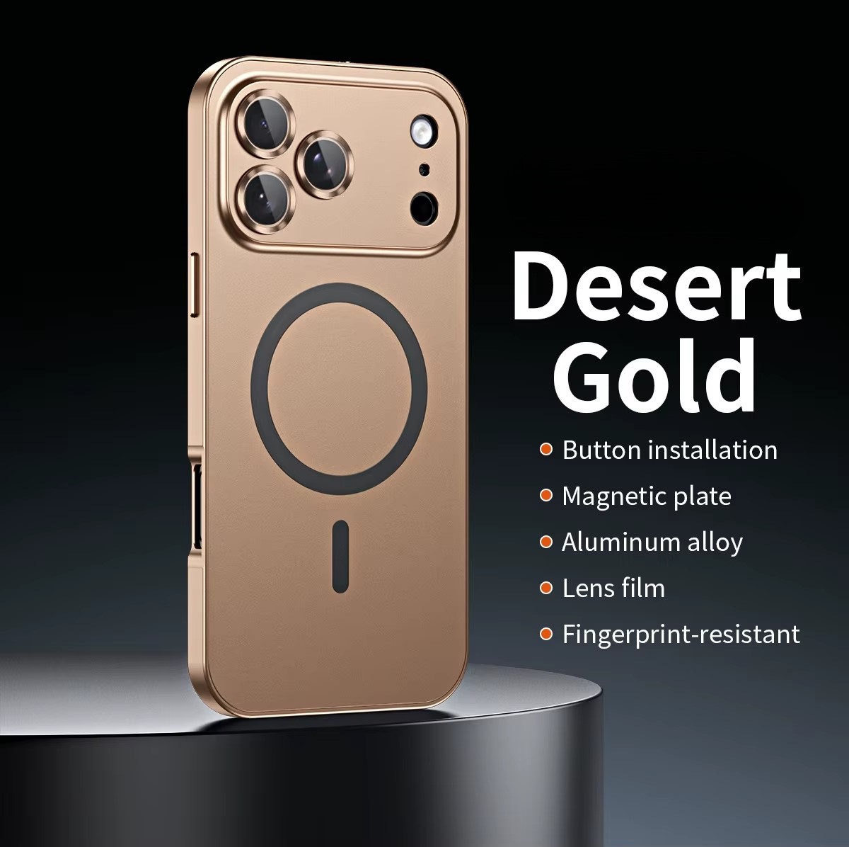 iPhone 16 Plus Snap-on Metal Frame Case - Gold 35940 - image 1